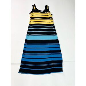 Exclusively Misook Midi Dress Women's Small Multi Color Striped Coastal Preppy
